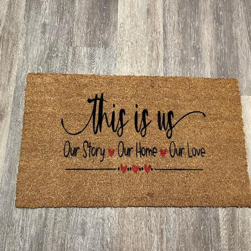 This Is US..Our Story Our Home Our Love decorative coir doormat